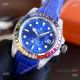 Top Replica Rolex Submariner Rainbow Bezel Red Dial leather Watch (4)_th.JPG
